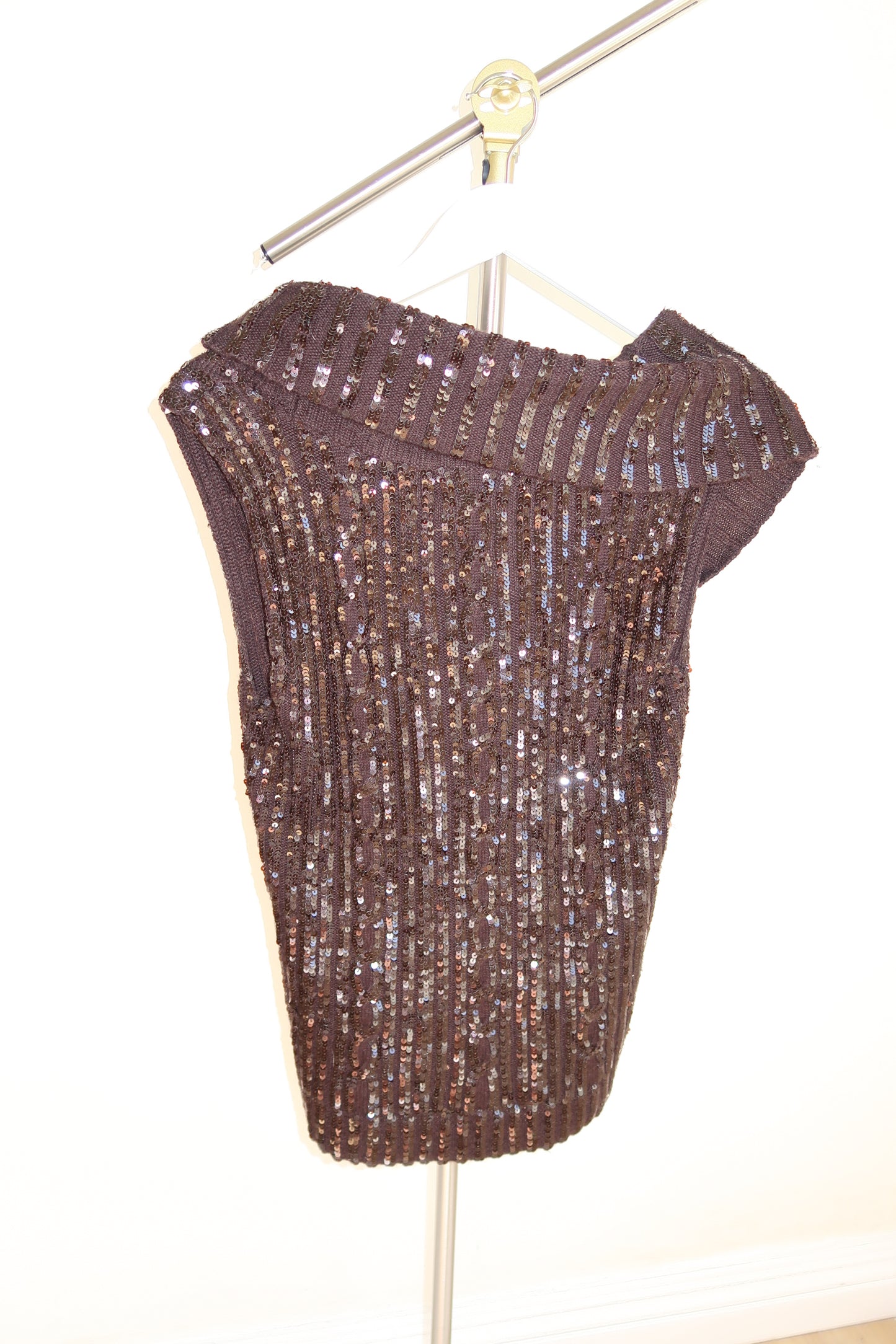 Dana Buchman Cashmere Sequin Cowl Neck Top