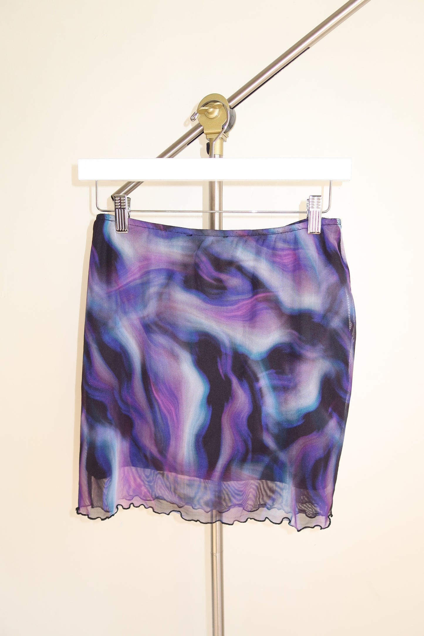 Terranova Purple Mesh Print Skirt