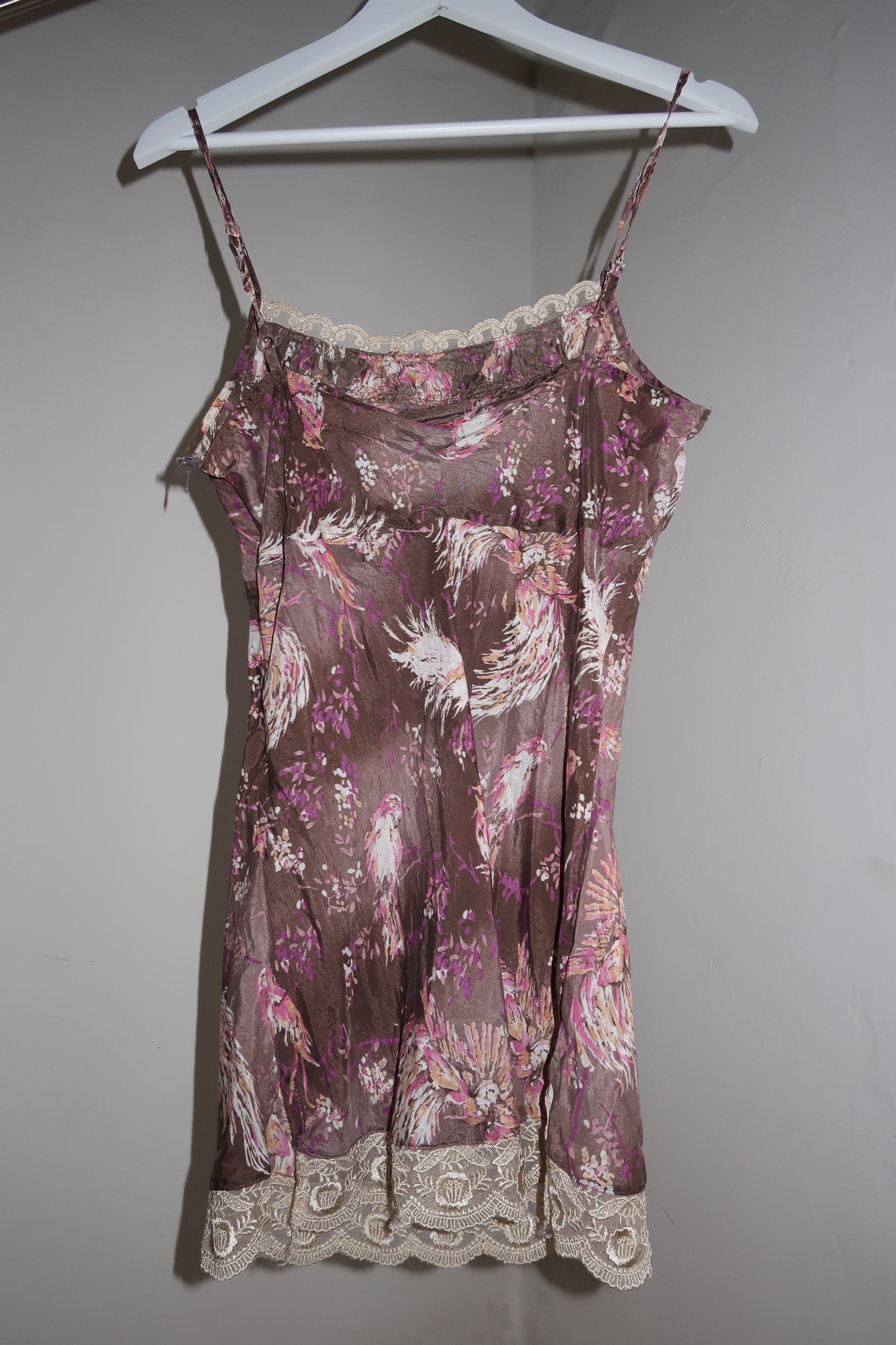 DKNY Jeans Silk Lace Trim Cami