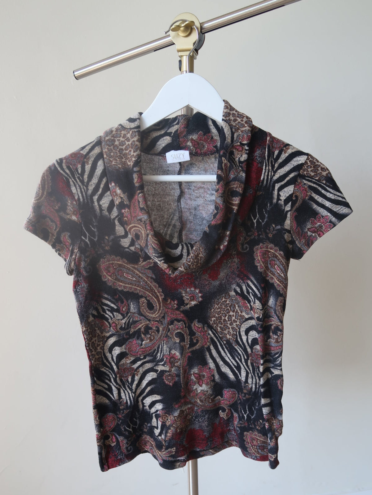 Y2K Mixed Animal Print Top