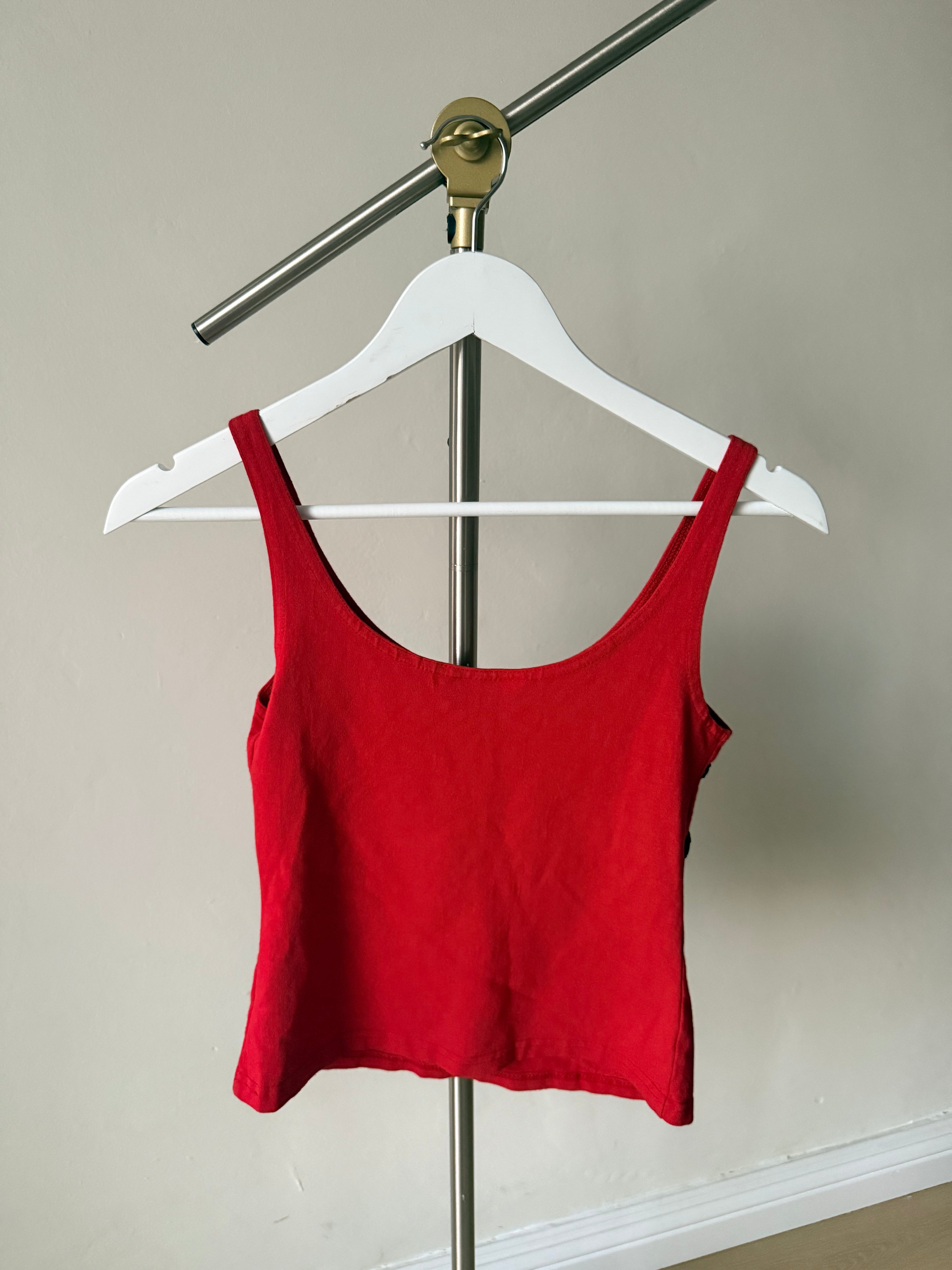 Mezon Red Floral Appliqué Tank