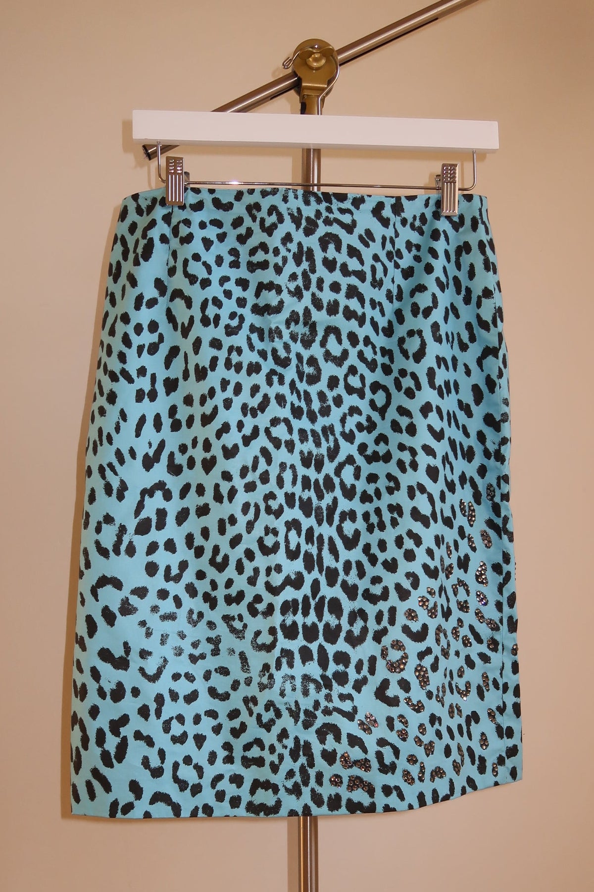 Blumarine Spring Summer 2000 Blue Leopard Skirt