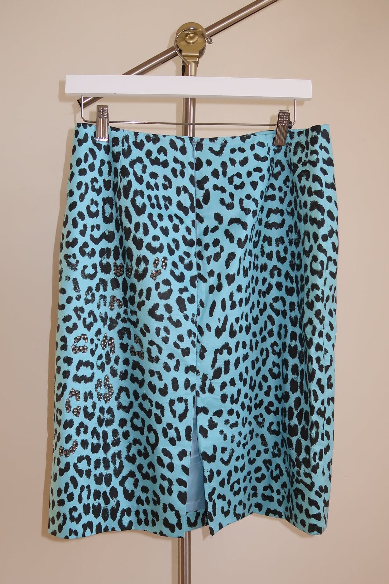 Blumarine Spring Summer 2000 Blue Leopard Skirt