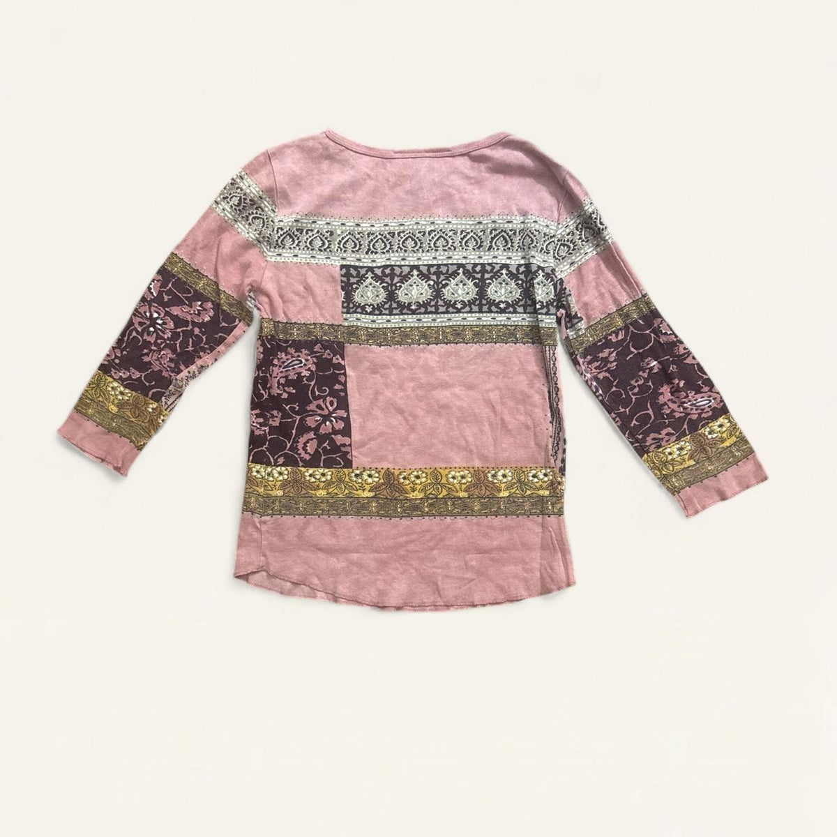 René Derhy Pink Patchwork Top