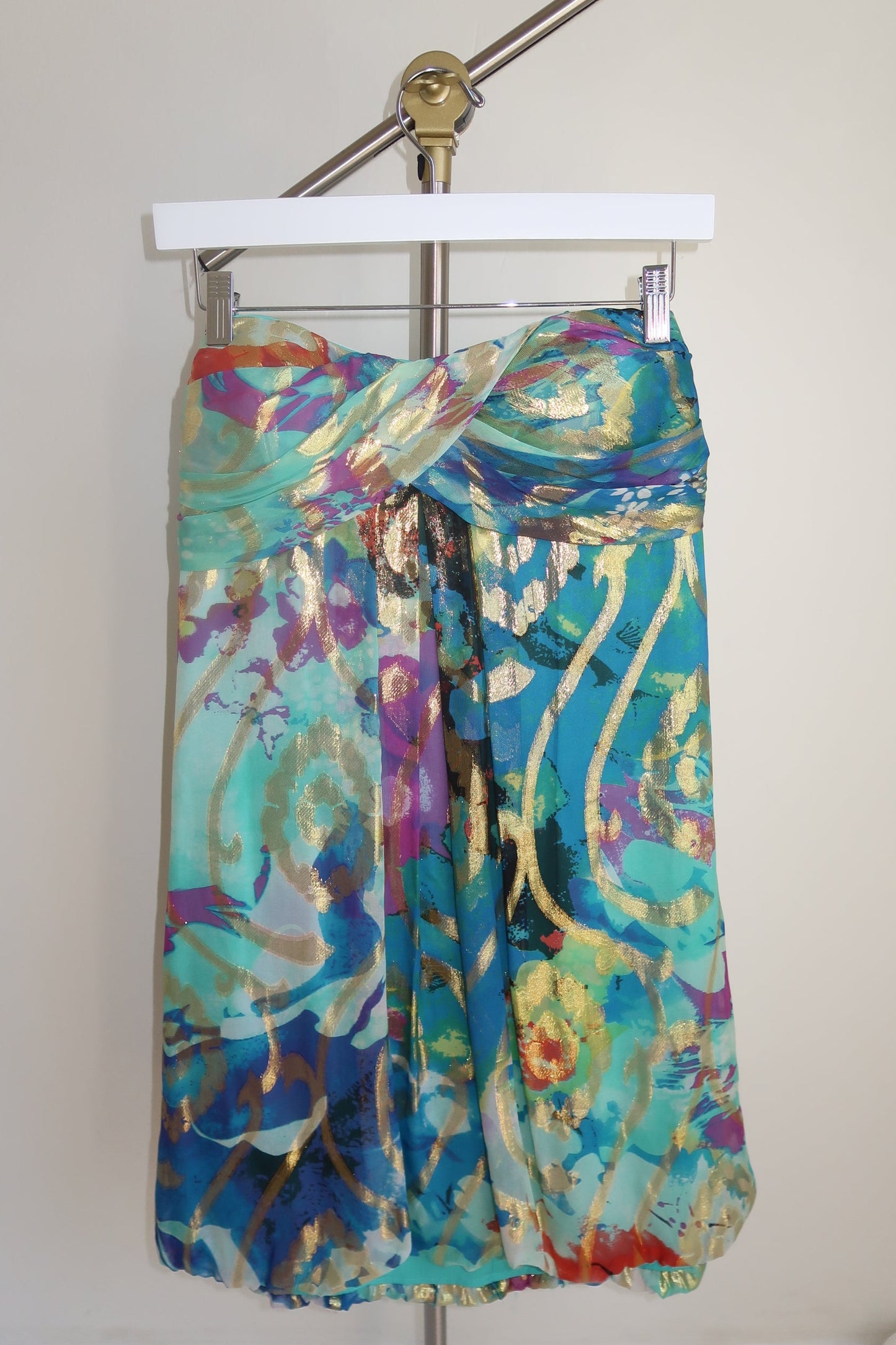 Caché Silk Abstract Print Dress