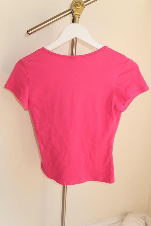 Axara Paris Y2K Pink Wrap Top
