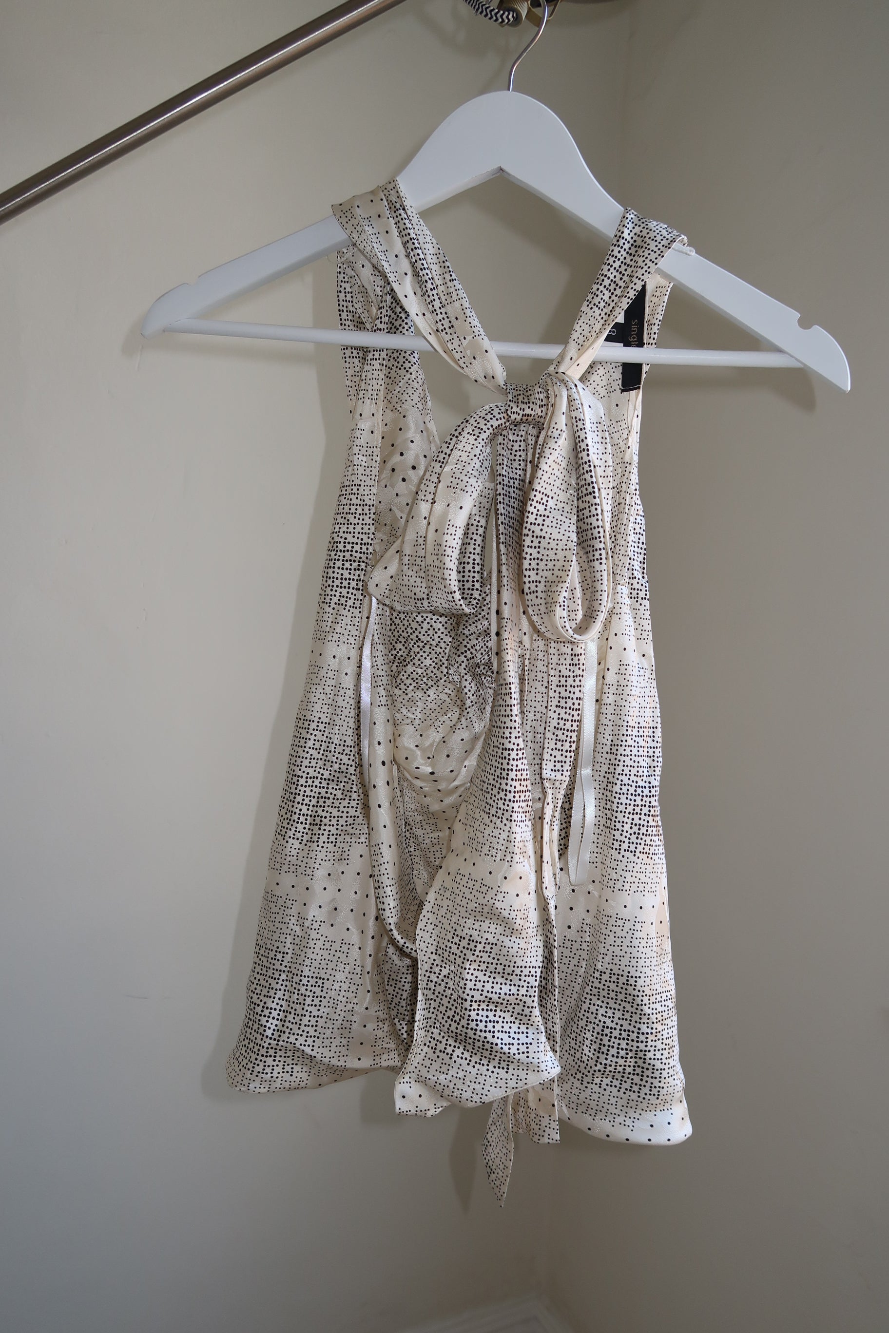Single Silk Halter Tie Top