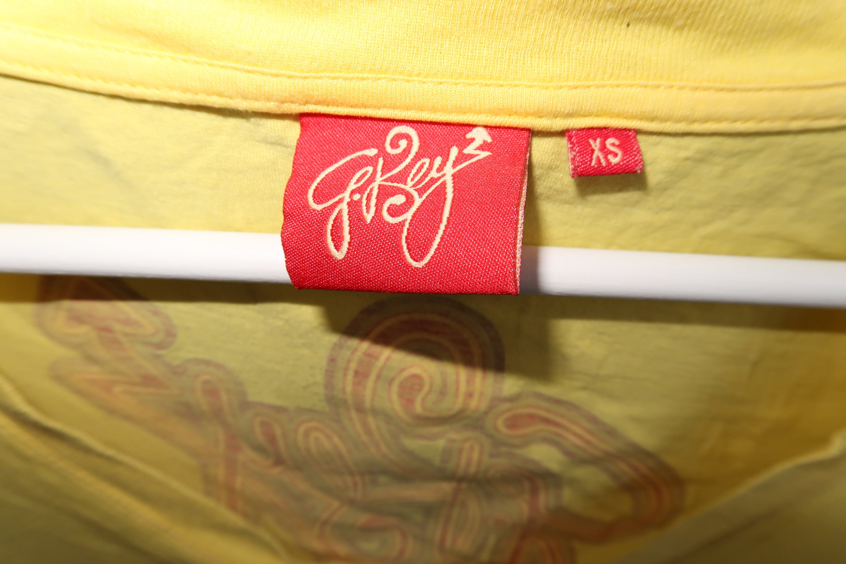 G.Key Graphic Yellow V Neck Shirt