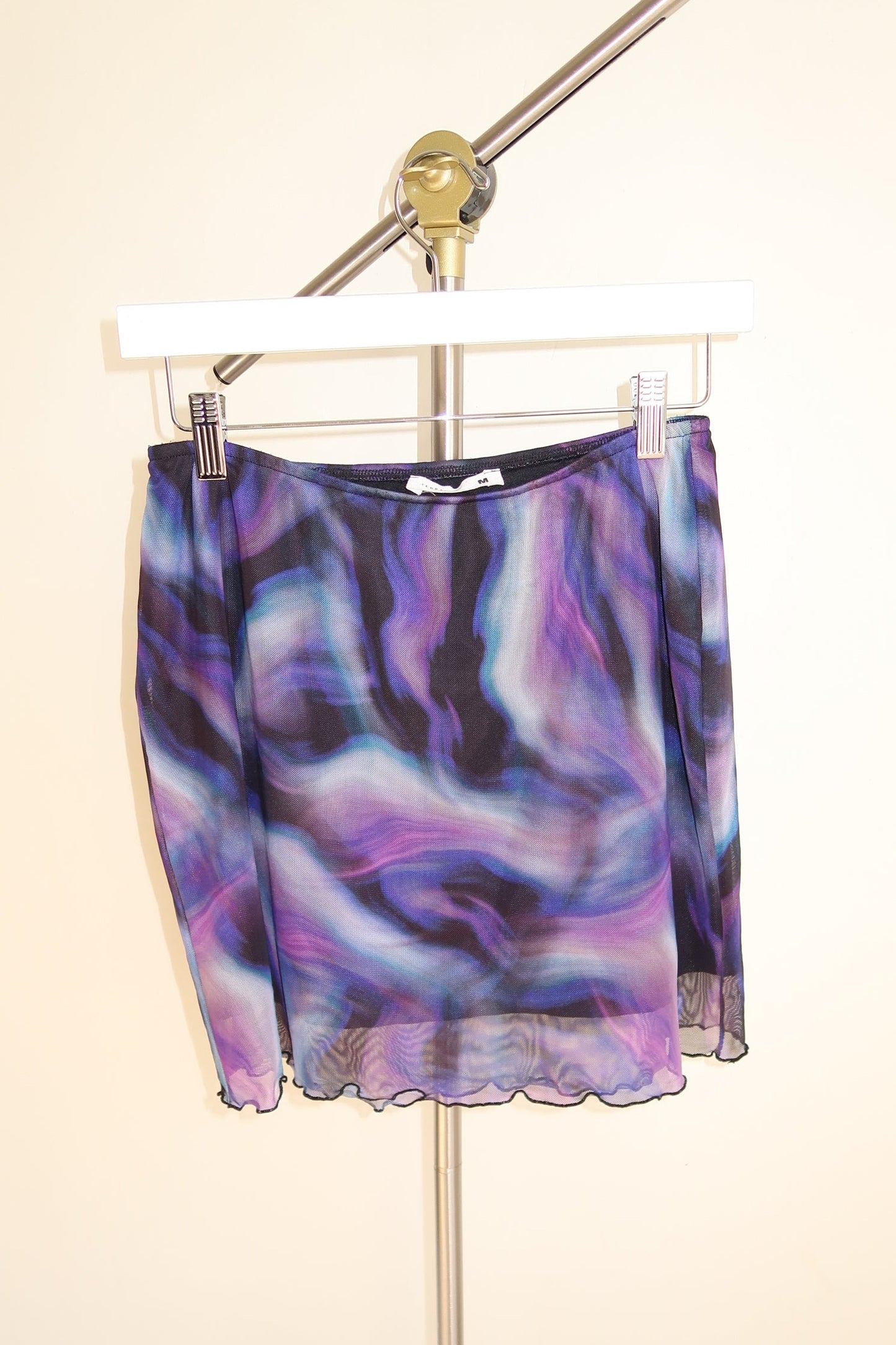 Terranova Purple Mesh Print Skirt