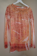 Vintage Beaded Abstract Print Coverup