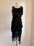 Jean Paul Gaultier SS02 Black Fringe Mesh Dress