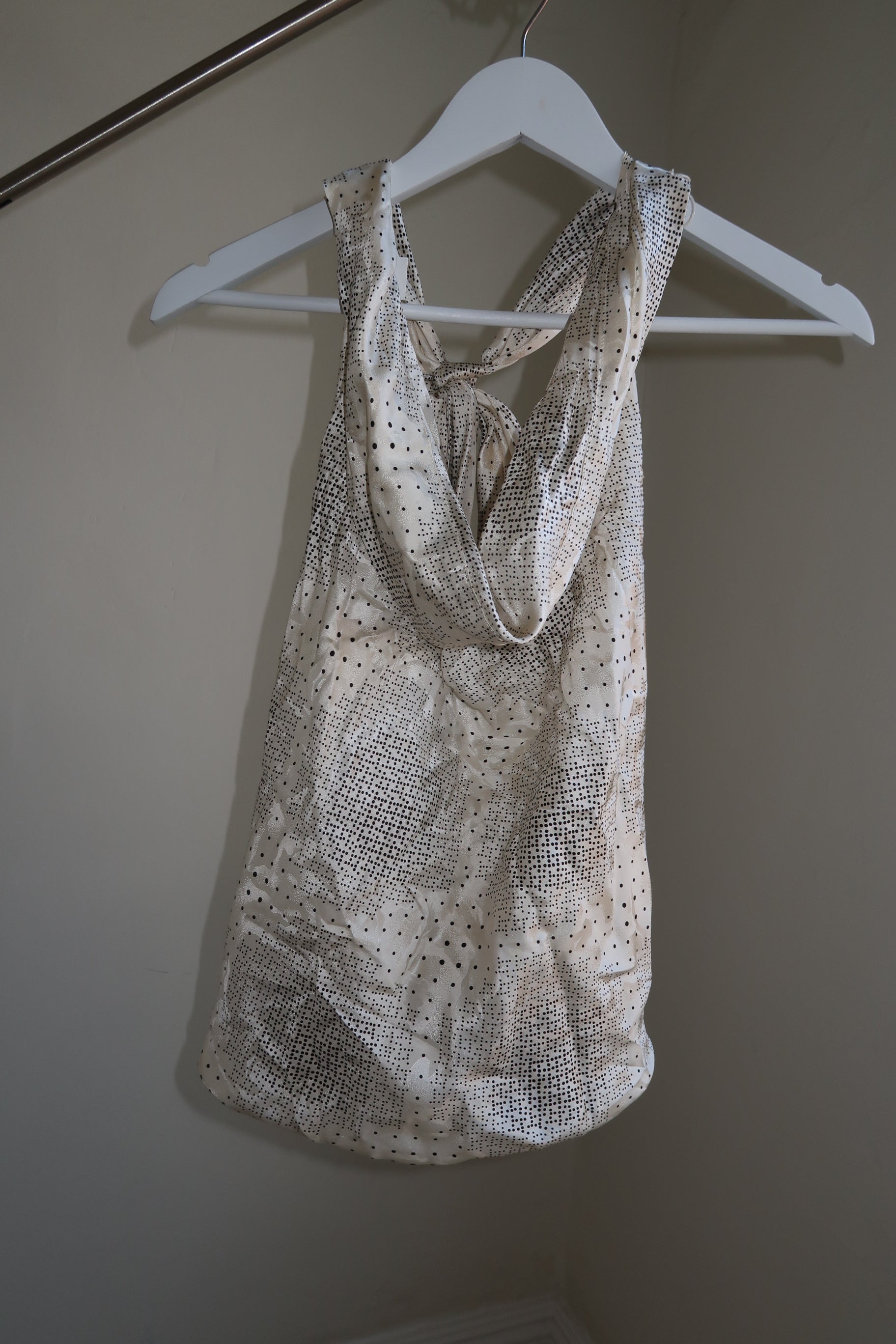 Single Silk Halter Tie Top
