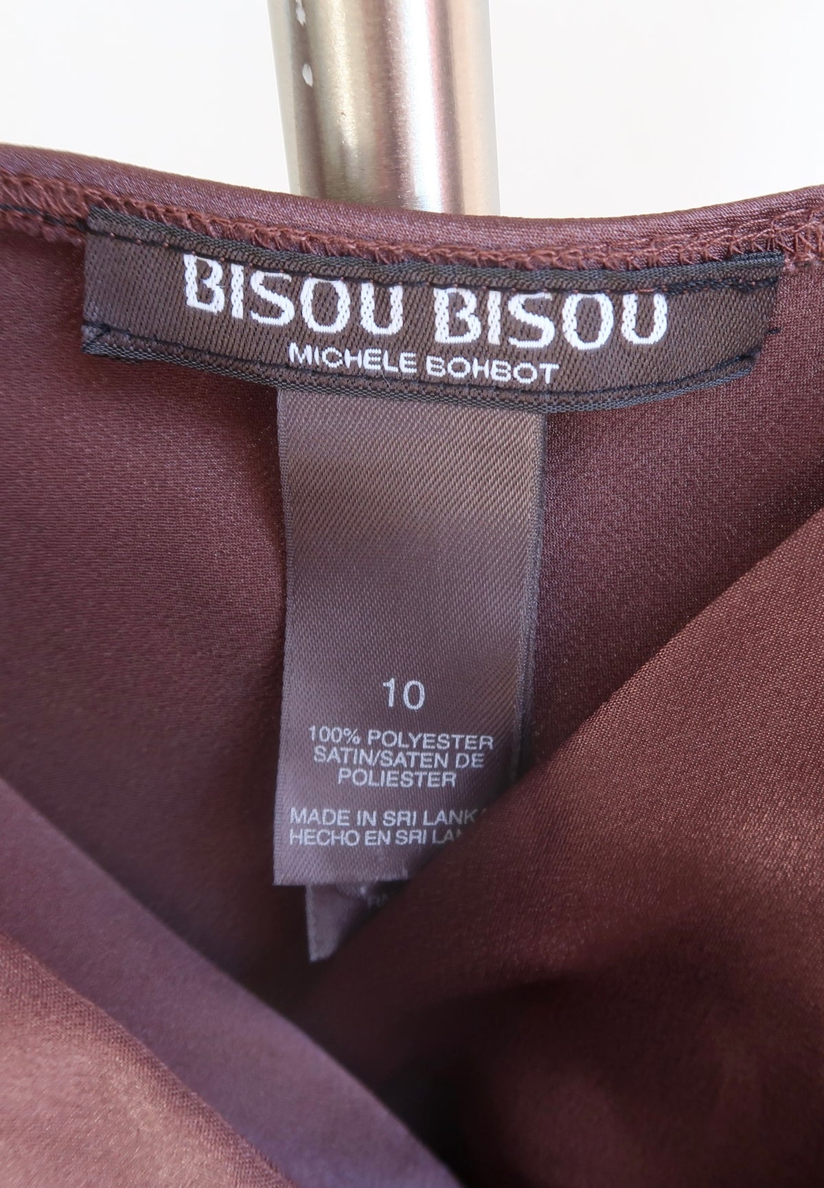 Bisou Bisou Brown Wrap Tie Top