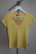 G.Key Graphic Yellow V Neck Shirt