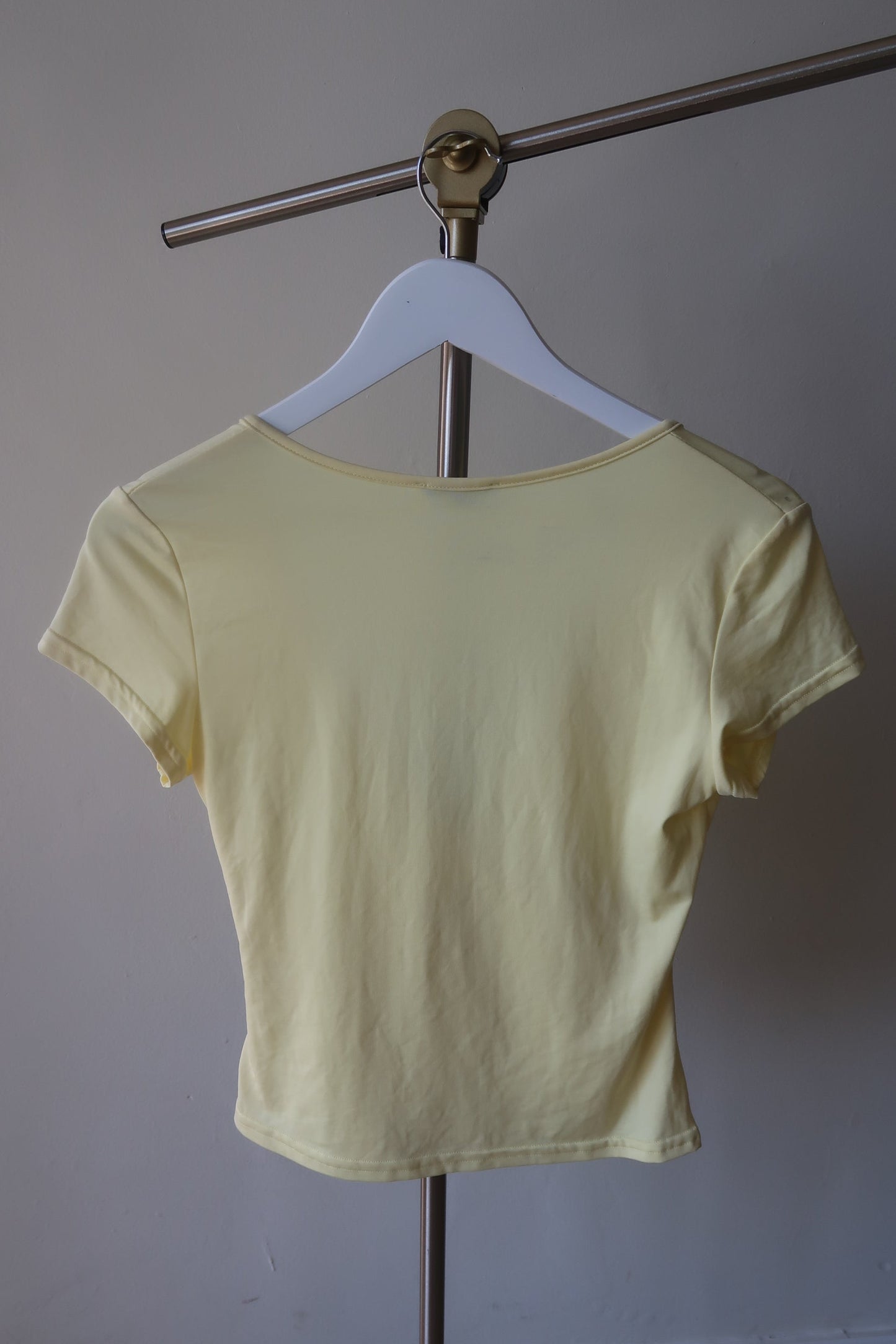 Axara Paris Y2K Basic Wrap Top in Yellow