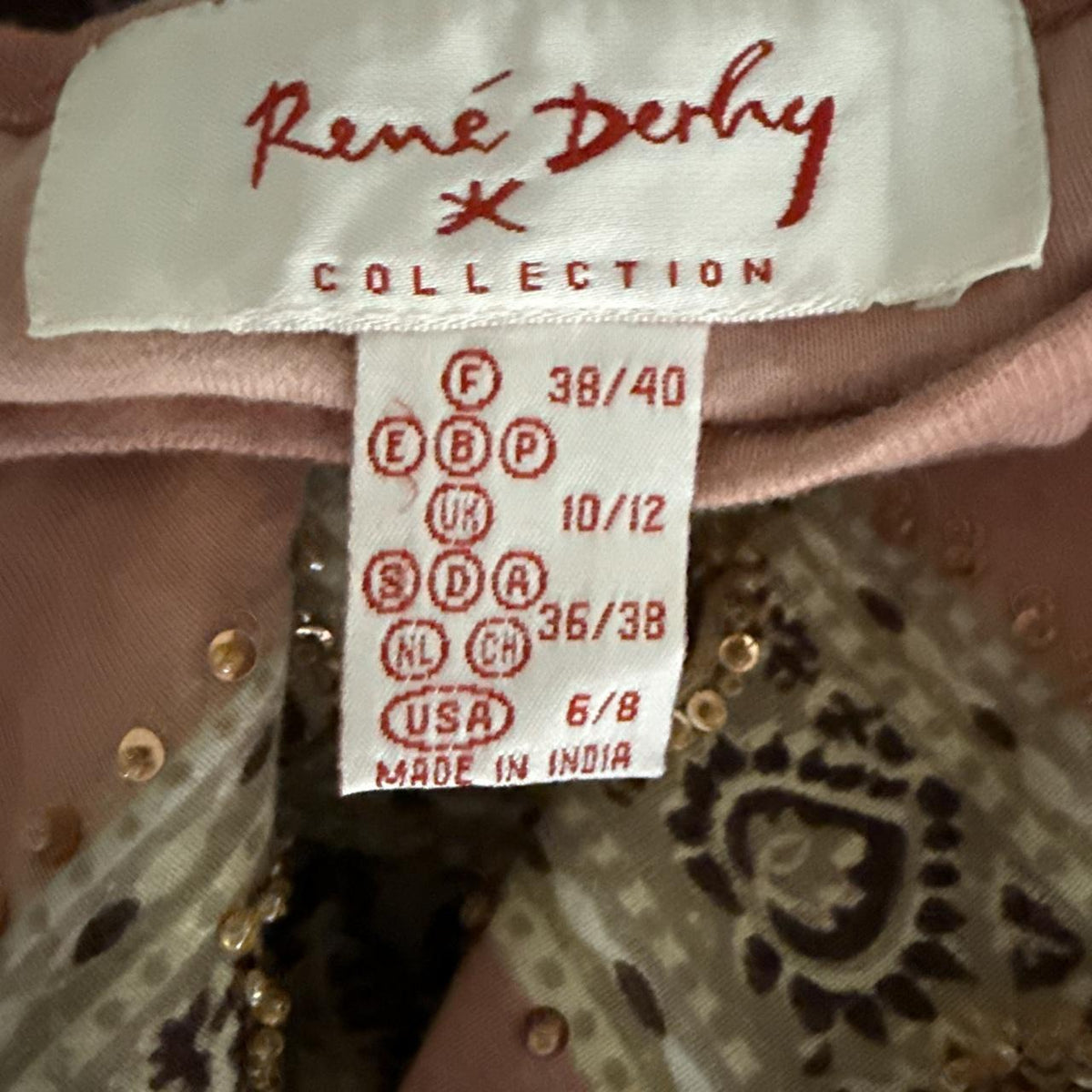 René Derhy Pink Patchwork Top